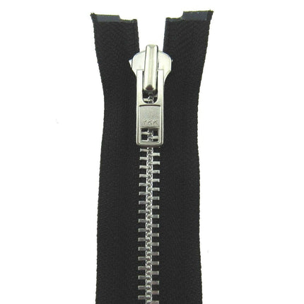 Heavy Duty Strong Metal Open End Zip by YKK For Motorbike Jackets No 8 Weight - ThreadandTrimmings