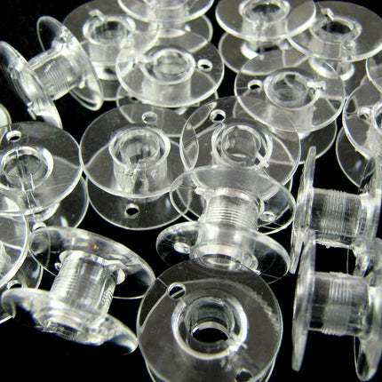 Plastic Sewing Machine Bobbins / 15K or 66K / Clear Plastic Bobbin Spools - ThreadandTrimmings