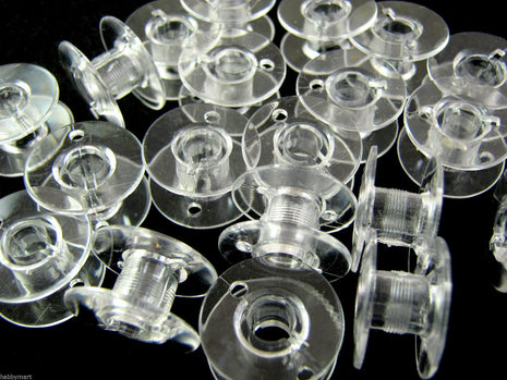 Plastic Sewing Machine Bobbins / 15K or 66K / Clear Plastic Bobbin Spools - ThreadandTrimmings