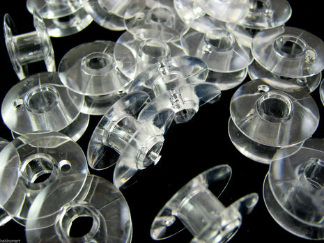 Plastic Sewing Machine Bobbins / 15K or 66K / Clear Plastic Bobbin Spools - ThreadandTrimmings