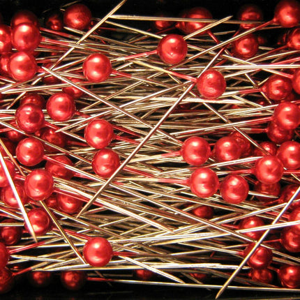 Pearlised Craft Pins 40mm 144 Pins 6 Colours Assorted Quilting Dressmaking - ThreadandTrimmings