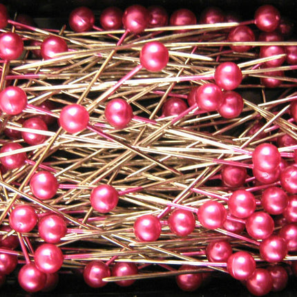 Pearlised Craft Pins 40mm 144 Pins 6 Colours Assorted Quilting Dressmaking - ThreadandTrimmings