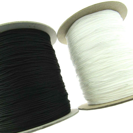 Thin Braided Austrian Festoon Cord 1mm Black or White Curtain Blind Lift Cord - ThreadandTrimmings