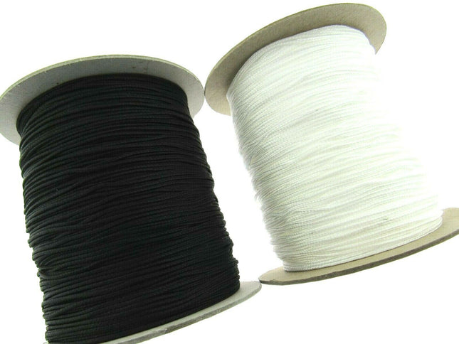 Thin Braided Austrian Festoon Cord 1mm Black or White Curtain Blind Lift Cord - ThreadandTrimmings