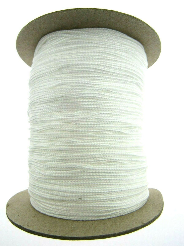 Thin Braided Austrian Festoon Cord 1mm Black or White Curtain Blind Lift Cord - ThreadandTrimmings
