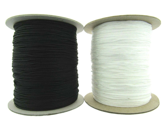 Austrian Festoon Lift Cord - - 250 Meter Full Roll of Black or White 1mm Cord - ThreadandTrimmings