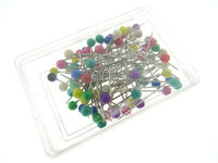 Sharp Plastic Colour Head Pins - 80 Pins - 32mm Long x 0.59mm - JTL055