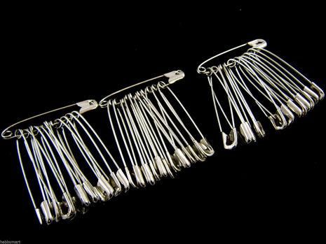 Safety Pins Extra Large Steel  - 57mm - 36 Pins Per Pack -  Good Quality - ThreadandTrimmings
