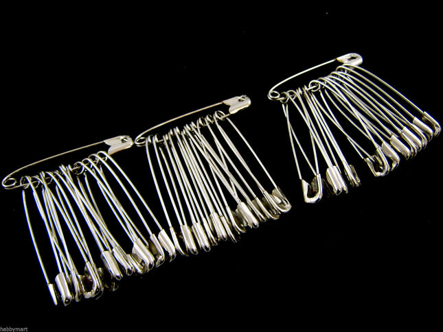 Safety Pins Extra Large Steel  - 57mm - 36 Pins Per Pack -  Good Quality - ThreadandTrimmings