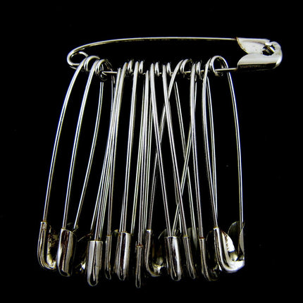 Safety Pins Extra Large Steel  - 57mm - 36 Pins Per Pack -  Good Quality - ThreadandTrimmings