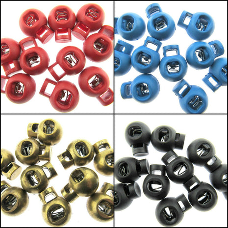 Cord Lock End Toggles with Metal Spring - 20mm x 18mm - ThreadandTrimmings
