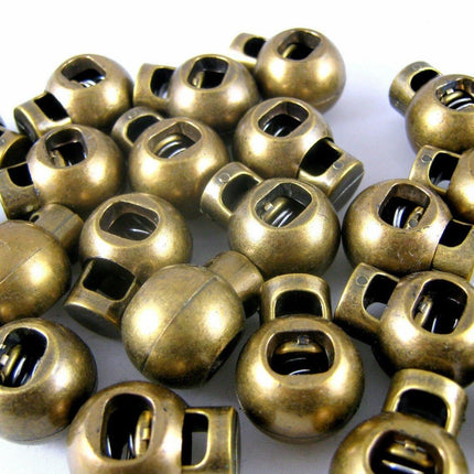 Cord Lock End Toggles with Metal Spring - 20mm x 18mm - ThreadandTrimmings