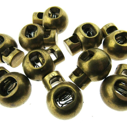 Cord Lock End Toggles with Metal Spring - 20mm x 18mm - ThreadandTrimmings