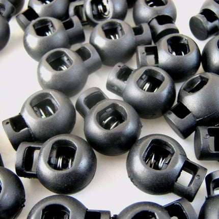 Cord Lock End Toggles with Metal Spring - 20mm x 18mm - ThreadandTrimmings