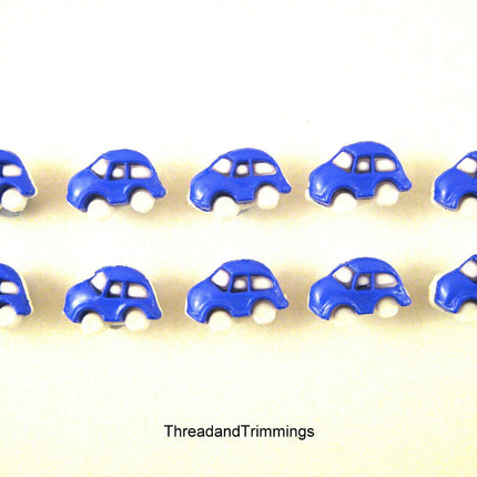 Car Toy Buttons with Shank  - 12mm Novelty Baby VW Beetle Bug Car Buttons CN24 - ThreadandTrimmings