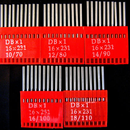 Flatbed Industrial Fit Sewing Machine Needles - Sizes 9/10/11/14/16/18 - ThreadandTrimmings