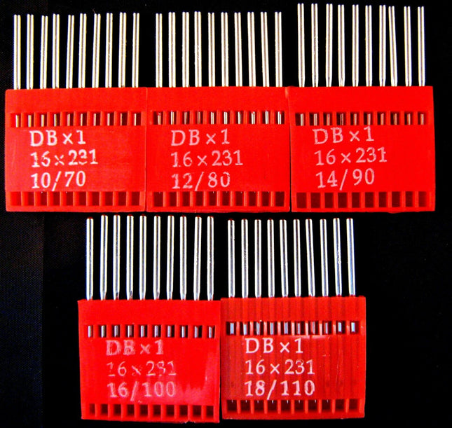 Flatbed Industrial Fit Sewing Machine Needles - Sizes 9/10/11/14/16/18 - ThreadandTrimmings