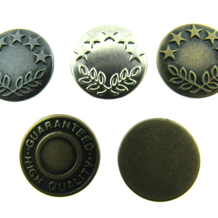 17mm JEAN BUTTONS / HAMMER BACK DENIM BUTTONS - ThreadandTrimmings