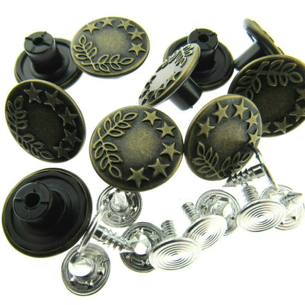 17mm JEAN BUTTONS / HAMMER BACK DENIM BUTTONS - ThreadandTrimmings