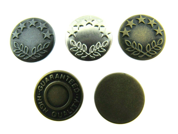 17mm Jeans Buttons With Aluminum Back Pins Hammer on 