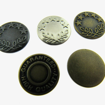 17mm JEAN BUTTONS / HAMMER BACK DENIM BUTTONS - ThreadandTrimmings