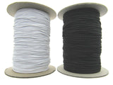 Thin Round Elastic - Best Quality and UK Made - 1mm/2mm/3mm in Black & White