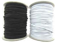 Thin Round Elastic - Best Quality and UK Made - 1mm/2mm/3mm in Black & White