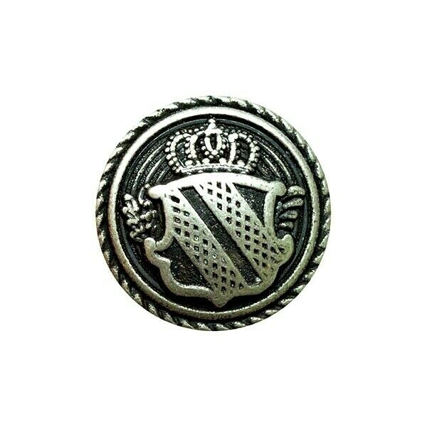 SILVER METAL MILITARY SHIELD BLAZER BUTTONS - Choose From 4 sizes B1978 - ThreadandTrimmings