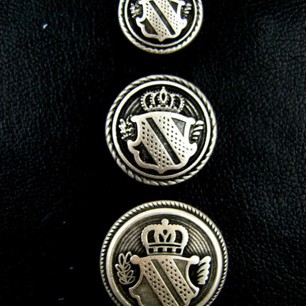 SILVER METAL MILITARY SHIELD BLAZER BUTTONS - Choose From 4 sizes B1978 - ThreadandTrimmings