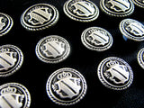 SILVER METAL MILITARY SHIELD BLAZER BUTTONS - Choose From 4 sizes B1978 - ThreadandTrimmings