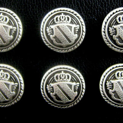 SILVER METAL MILITARY SHIELD BLAZER BUTTONS - Choose From 4 sizes B1978 - ThreadandTrimmings