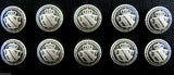 SILVER METAL MILITARY SHIELD BLAZER BUTTONS - Choose From 4 sizes B1978 - ThreadandTrimmings