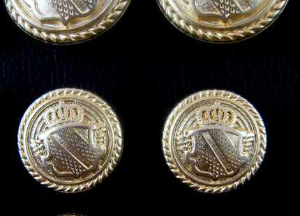 GOLD METAL MILITARY SHIELD BLAZER BUTTONS - Choose From 4 sizes B1978 - ThreadandTrimmings