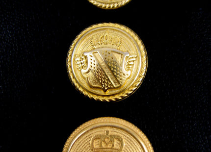 GOLD METAL MILITARY SHIELD BLAZER BUTTONS - Choose From 4 sizes B1978 - ThreadandTrimmings