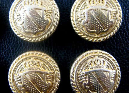 GOLD METAL MILITARY SHIELD BLAZER BUTTONS - Choose From 4 sizes B1978 - ThreadandTrimmings