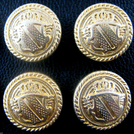 GOLD METAL MILITARY SHIELD BLAZER BUTTONS - Choose From 4 sizes B1978 - ThreadandTrimmings