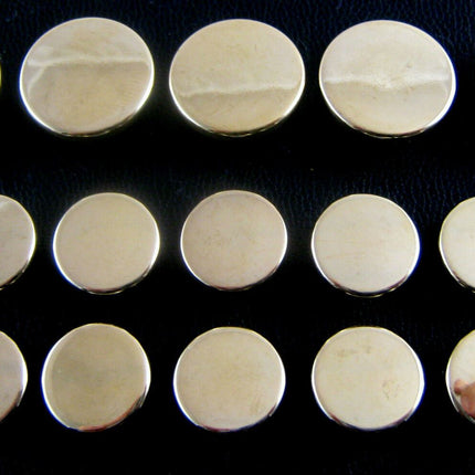 Round Gold Blazer Buttons - Military Style Flat PLASTIC Shank Buttons - 3 Sizes - ThreadandTrimmings