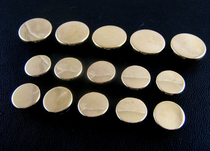 Round Gold Blazer Buttons - Military Style Flat PLASTIC Shank Buttons - 3 Sizes - ThreadandTrimmings