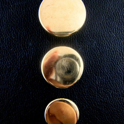 Round Gold Blazer Buttons - Military Style Flat PLASTIC Shank Buttons - 3 Sizes - ThreadandTrimmings