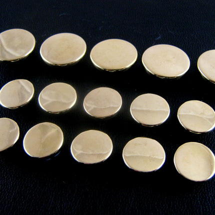 Round Gold Blazer Buttons - Military Style Flat PLASTIC Shank Buttons - 3 Sizes - ThreadandTrimmings