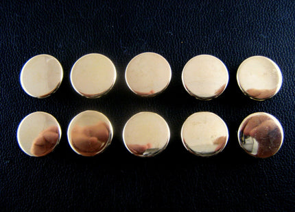 Round Gold Blazer Buttons - Military Style Flat PLASTIC Shank Buttons - 3 Sizes - ThreadandTrimmings