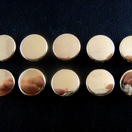 Round Gold Blazer Buttons - Military Style Flat PLASTIC Shank Buttons - 3 Sizes - ThreadandTrimmings