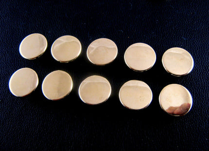 Round Gold Blazer Buttons - Military Style Flat PLASTIC Shank Buttons - 3 Sizes - ThreadandTrimmings