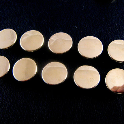 Round Gold Blazer Buttons - Military Style Flat PLASTIC Shank Buttons - 3 Sizes - ThreadandTrimmings