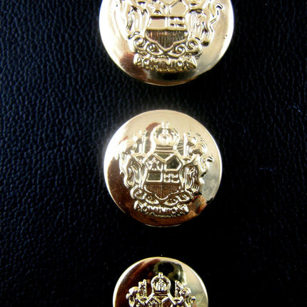GOLD PLASTIC CRESTED BLAZER BUTTONS - 3 Sizes 15mm 18mm 21mm - WITH SHANK CX23 - ThreadandTrimmings