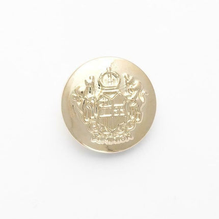 GOLD PLASTIC CRESTED BLAZER BUTTONS - 3 Sizes 15mm 18mm 21mm - WITH SHANK CX23 - ThreadandTrimmings