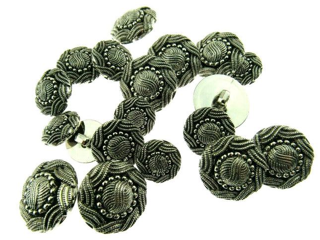 ANTIQUE SILVER TURKS HEAD PLASTIC BUTTONS 15mm, 19mm & 23mm - ThreadandTrimmings
