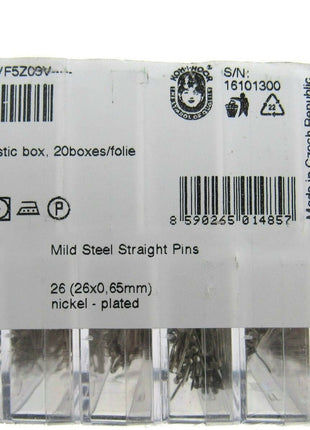 Mild Steel Sewing Dressmaker Pins 26mm Nickel Plated Straight Pins 2 x Box 5000