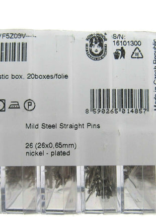 Mild Steel Sewing Dressmaker Pins 26mm Nickel Plated Straight Pins 2 x Box 5000