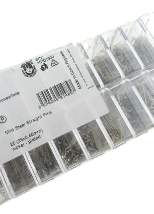 Mild Steel Sewing Dressmaker Pins 26mm Nickel Plated Straight Pins 2 x Box 5000